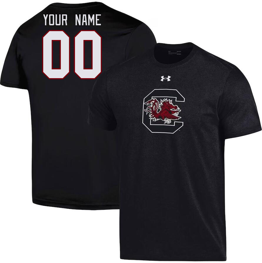 Custom South Carolina Gamecocks Name And Number College Tshirt-Black - Click Image to Close